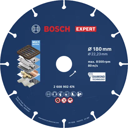 Diamantový řezný kotouč Bosch EXPERT na kov 180 mm.